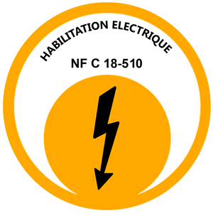 Logo de certification d'habilitation électrique NF C 18-510. Control Safe Energy pour garantir la conformité et la sécurité des installations électriques.